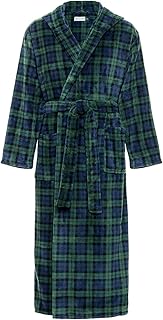 Hooded Plush Fleece Men's Bathrobe for Big and Tall