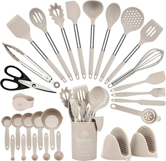 28-Piece Silicone Cooking Utensils Set with Holder