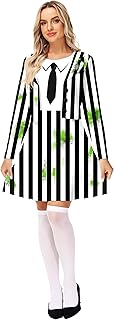 Black and white striped Halloween dress