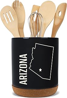 Large Arizona ceramic utensil holder with cork bottom