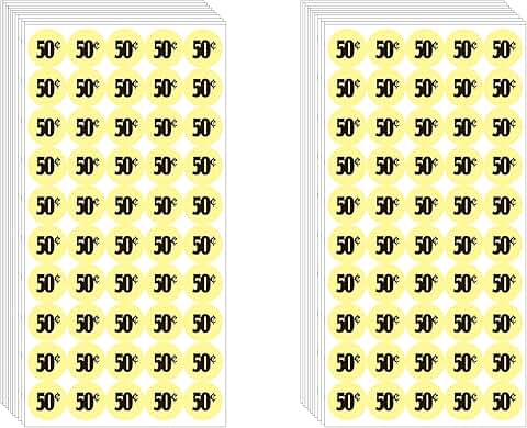 1000 Color-Coded Price Stickers for Garage Sale and Flea Market