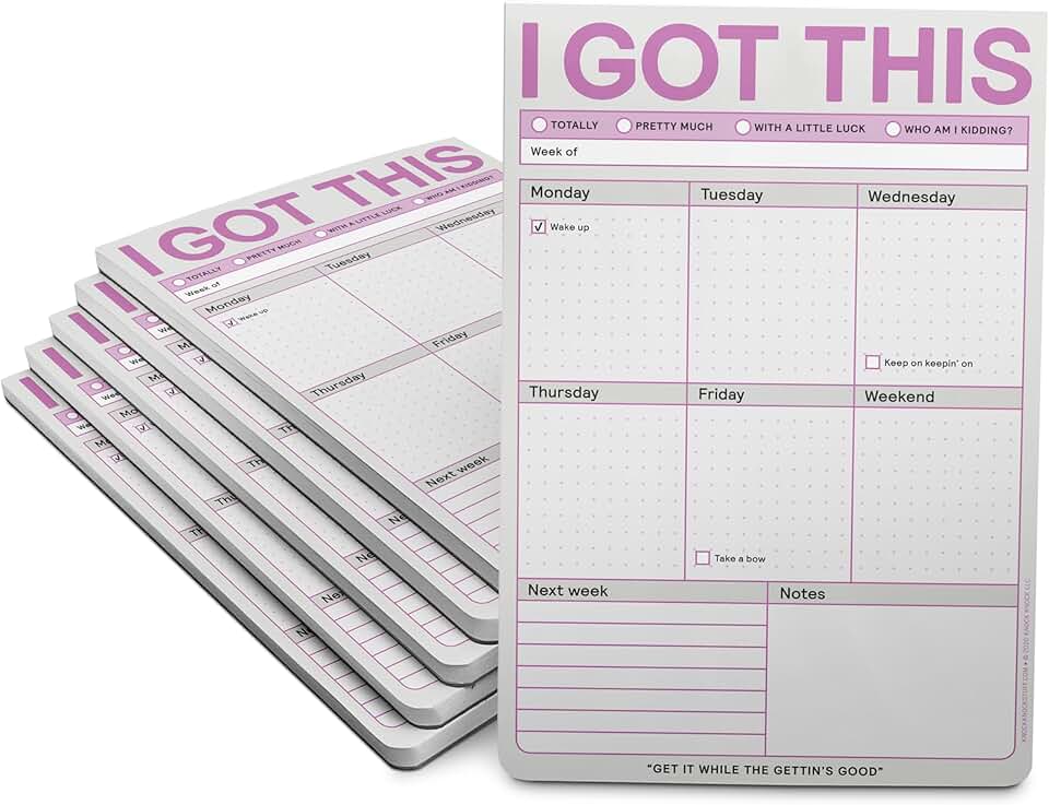 Six To-Do List Notepads, 6 x 9 inches