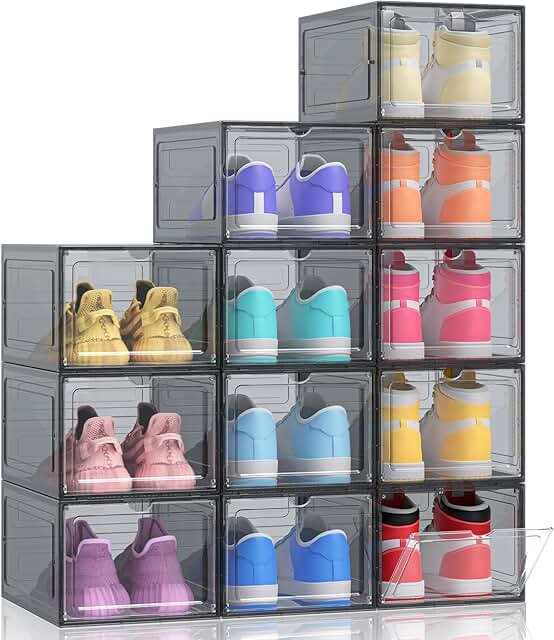 Thicker and Sturdier Shoe Storage Boxes, 12 Pack