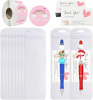 Resealable Packaging Bags with Thank You Cards and Stickers