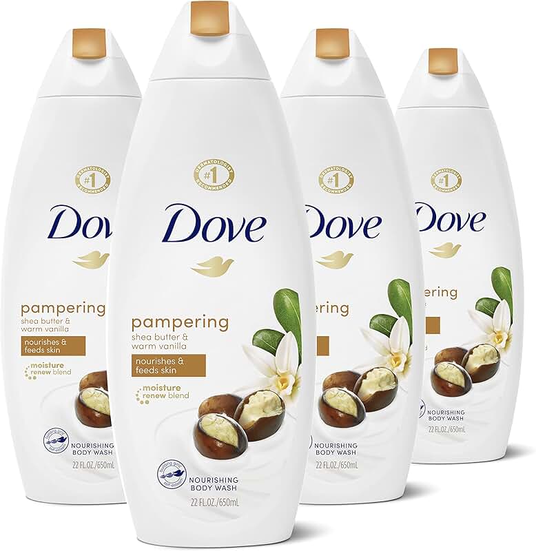 Nourishing Shea Butter Body Wash for Dry Skin, 22 Fl Oz (4 Pack)
