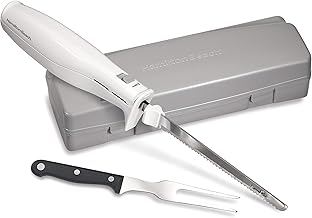 Electric knife set for carving meats, bread, foam, and more