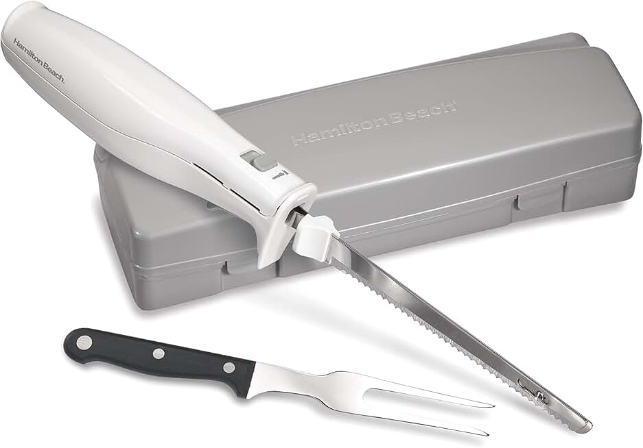 Electric knife set for carving meats, bread, foam, and more