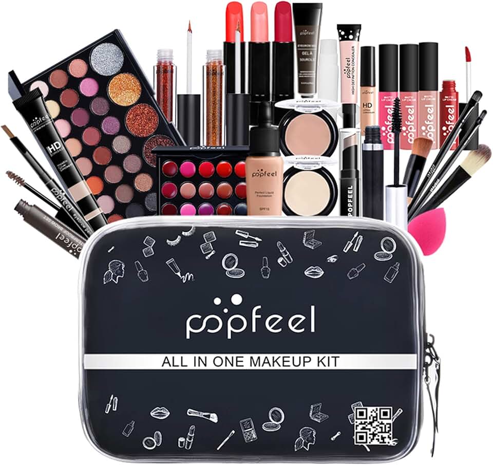 All-in-One Makeup Set for Women with Eyeshadow, Lipstick, Blush, and More