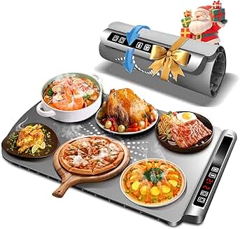 Electric Food Warming Mat with Adjustable Temperature and Timer