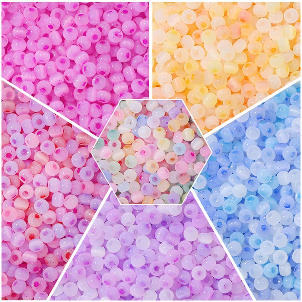 900 Pcs 4mm Colorful Glass Seed Beads for Jewelry Making