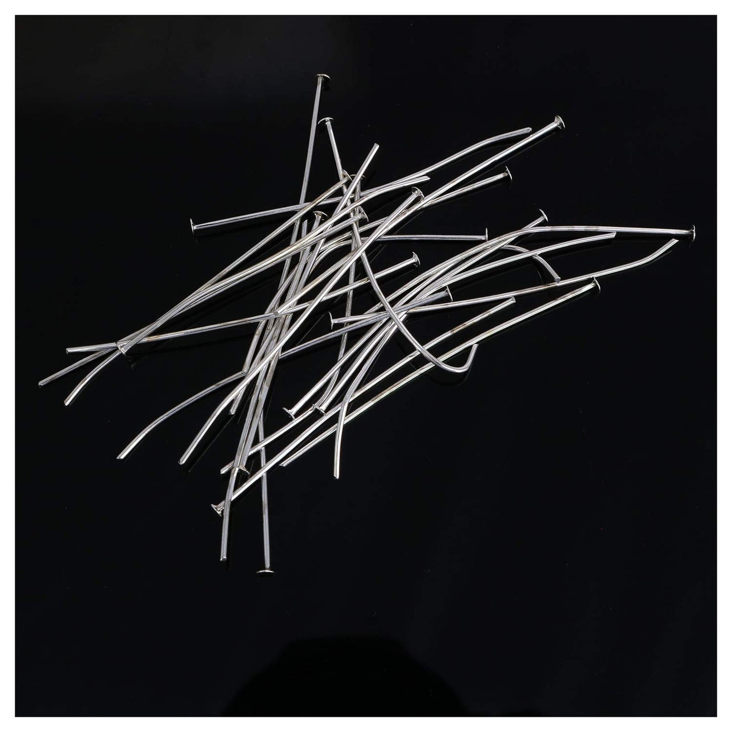 220pcs 50mm Silver Flat Head Pins for Jewelry Making