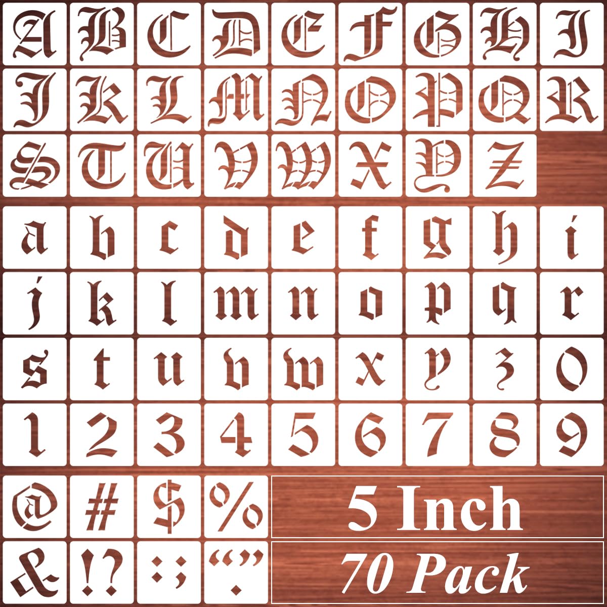 70 Pack 5 Inch Alphabet Letter and Number Stencils