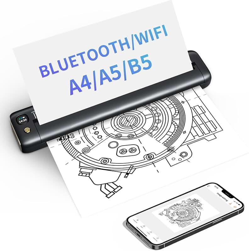 Wireless portable thermal printer for travel and home