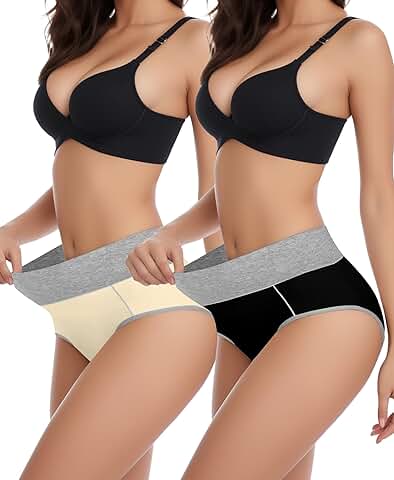 Soft high waist cotton women's full coverage briefs, 2-5 pack
