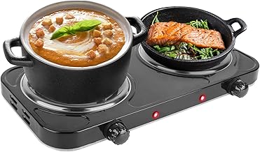 Electric Double Burner Stove with Adjustable Heat