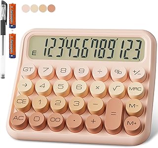 Large 12-Digit Mechanical Calculator with Big Buttons