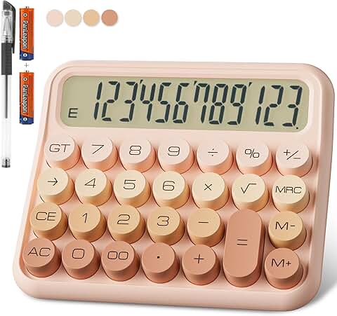 Large 12-Digit Mechanical Calculator with Big Buttons