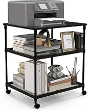 3-Tier Metal Printer Stand with Lockable Wheels