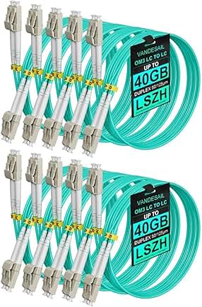 10 Pack 2M Multimode Duplex LC Fiber Patch Cables