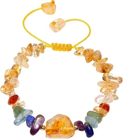 7 Chakra Citrine Beaded Bracelet for Positive Energy
