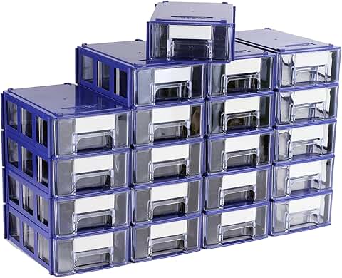 20-Piece Stackable Plastic Storage Drawers Set