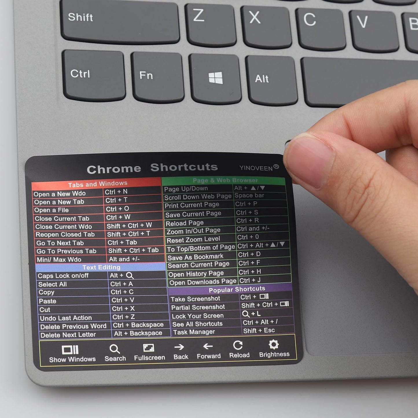 2-Pack Shortcuts Stickers for Chromebooks