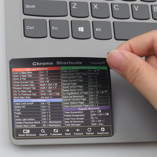 Chromebook Keyboard Shortcut Stickers, 2 Pack
