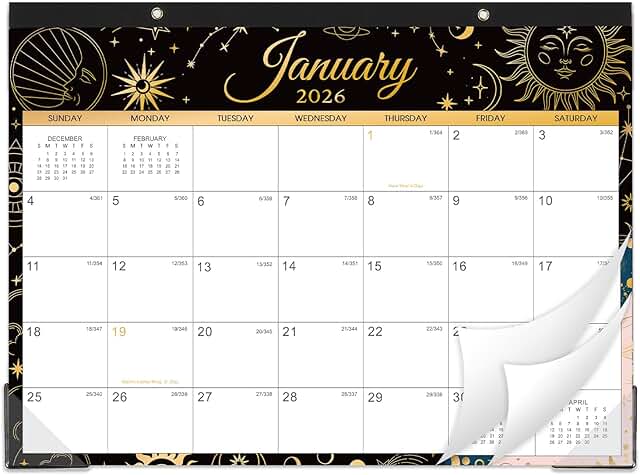 2026 Desk Calendar, 14.6" x 11.5", Jan-Dec