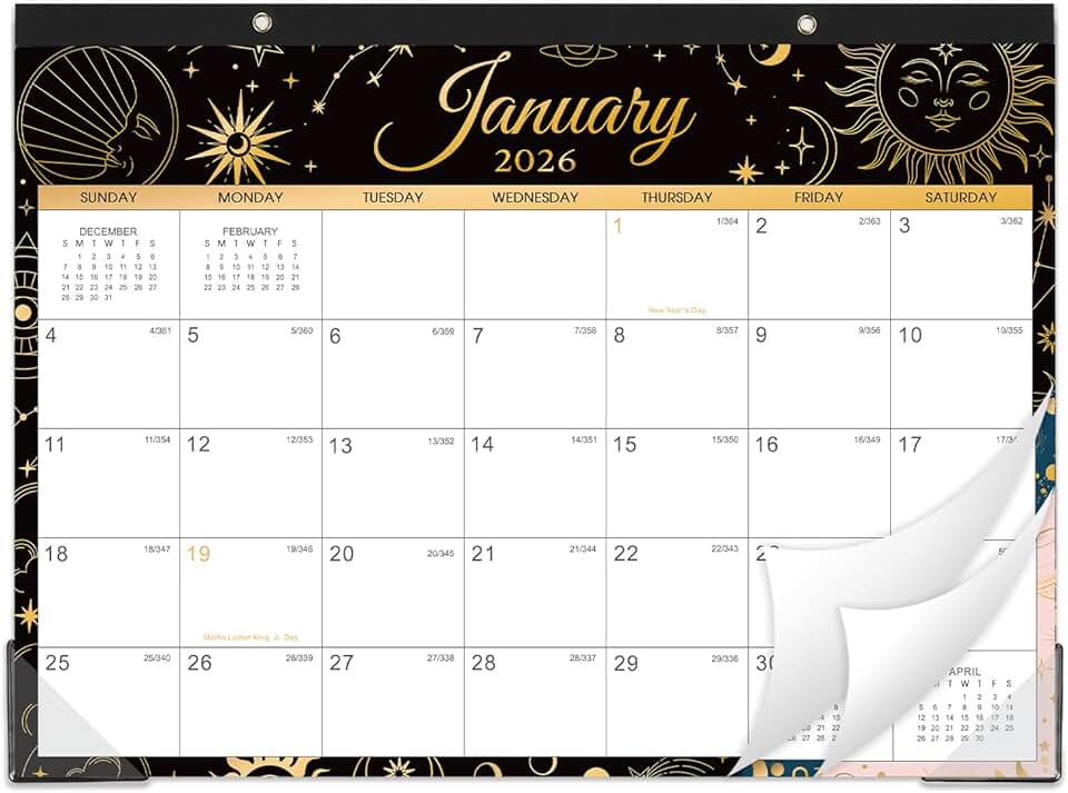 2026 Desk Calendar, 14.6" x 11.5", Jan-Dec