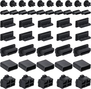 Set of 45 Silicone Dust Covers for USB, HDMI, Ethernet, and Headphone Ports