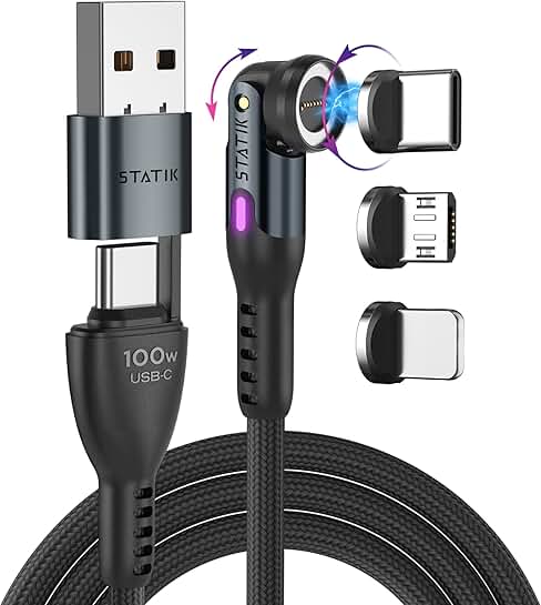3-in-1 Magnetic Charging Cable Set, 6ft, 3 Pack