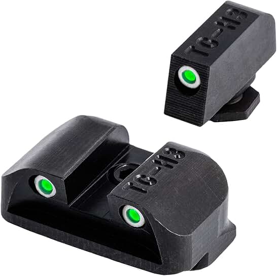 Night Sights with Tritium and White Dots for Handguns