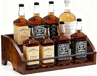 Wooden 2-Step Liquor Bottle Display Shelf