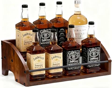Wooden 2-Step Liquor Bottle Display Shelf