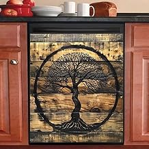 Black Tree Dishwasher Magnet Cover for Kitchen Decor