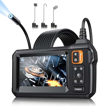 HD Endoscope Camera with Light and 4.3" Screen