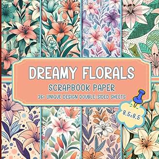 Colorful Dreamy Floral Scrapbook Paper for Crafts