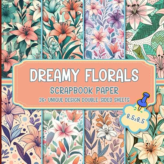 Colorful Dreamy Floral Scrapbook Paper for Crafts