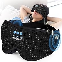 White Noise Sleep Mask with 16 Sounds and Wireless Headphones
