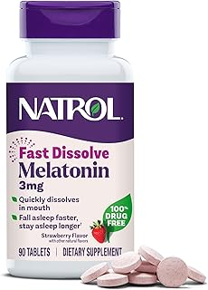 Fast Dissolve Melatonin 3 mg for Restful Sleep, 90 Strawberry Tablets