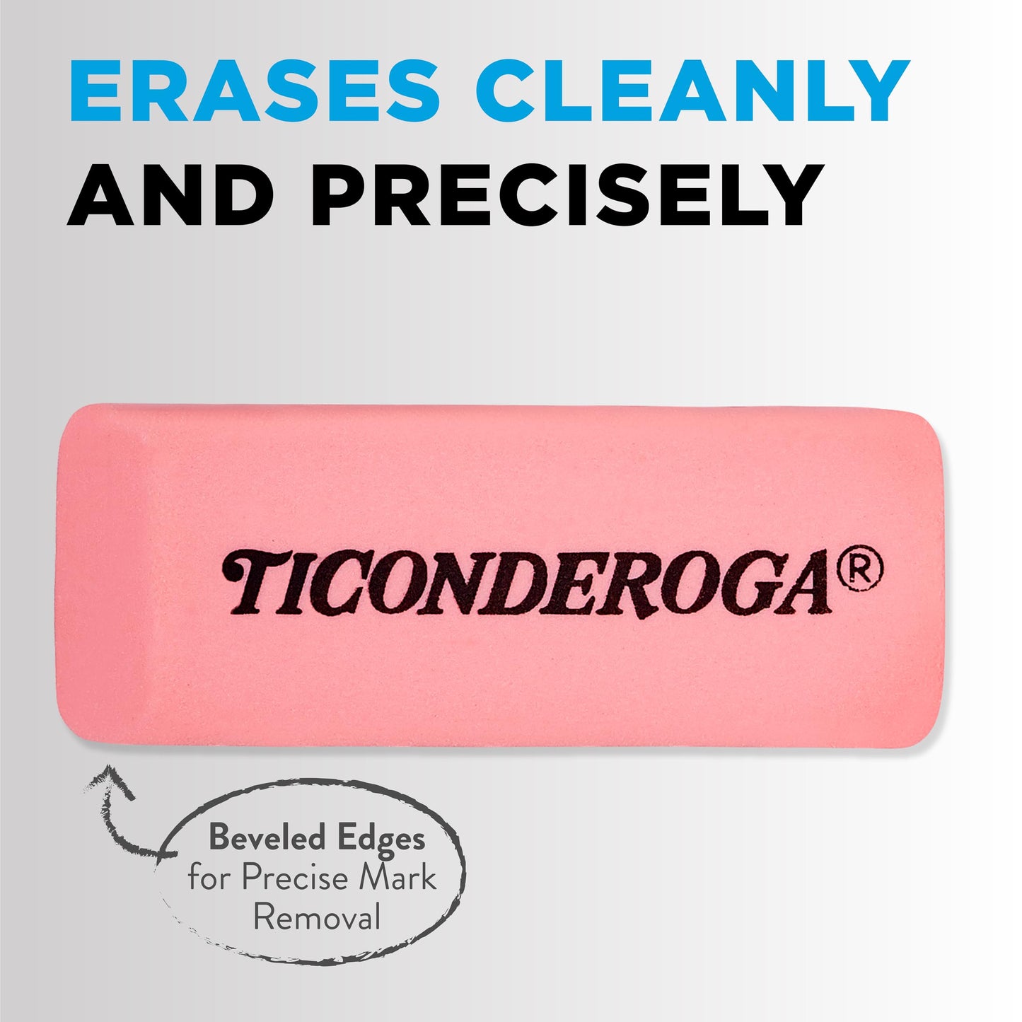 Pink wedge erasers, 3 pack