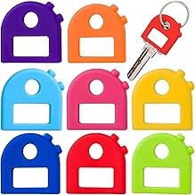 Set of 8 Silicone Key Cap Tags with Keyring