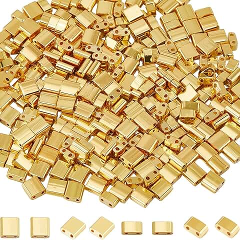 300pcs Gold Tila Beads for Jewelry Making