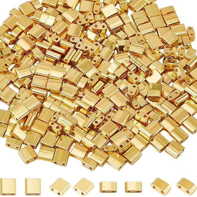 300pcs Gold Tila Beads for Jewelry Making