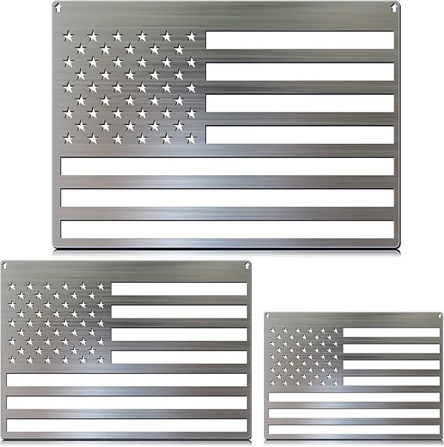 3-Size Stainless Steel American Flag Stencil for Crafts