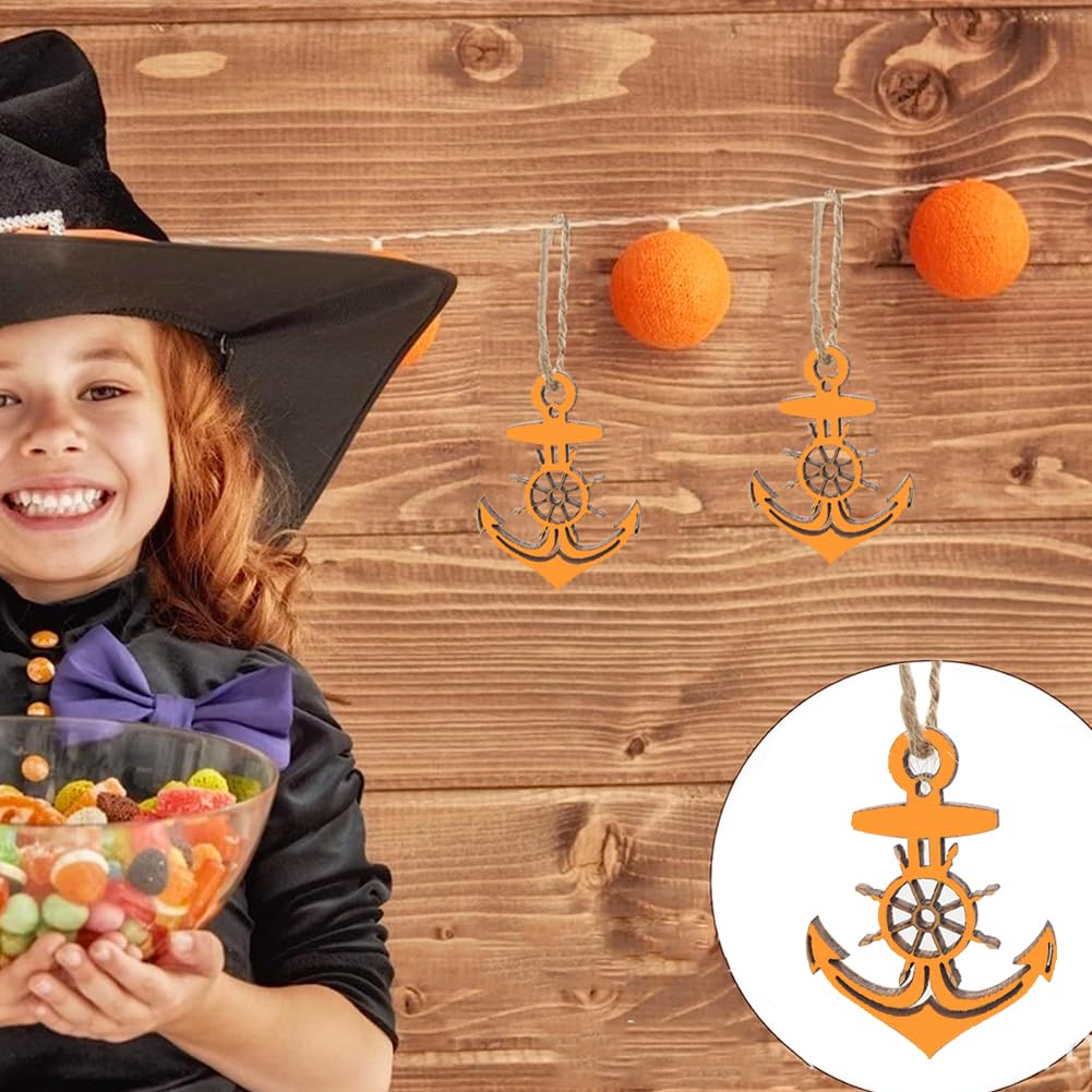 50 pcs Unfinished Wooden Anchor and Rudder Cutouts