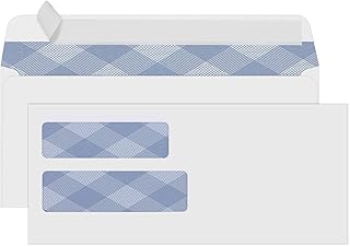 Number 10 Double Window Security Envelopes, 500 Pack