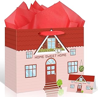 Orange Housewarming Gift Bag with Tissue and Card