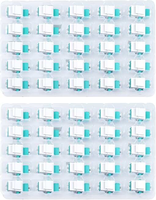 50-Pack LC/OM3 Fiber Optic Coupler Keystone Jacks