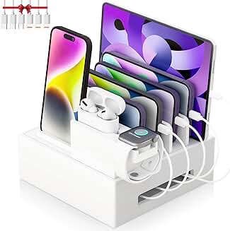 Bamboo Multi-Device Charging Station with 7 USB Ports